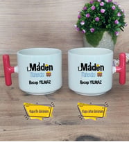 Maden Mühendisi Kupa Bardak T Kırmızı Kulplu Mühendisler Günü Hediyesi