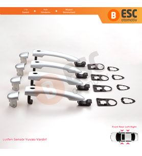 Renault Fluence Megane 3 Clio 4 Scenic 3 Captur 1 için 4 Adet Sensörlü Dış Kapı Açma Kolu 806B08422R