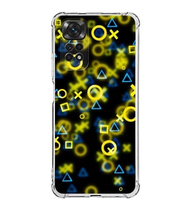 Xiaomi Redmi Note 11s Kamera ve Köşe  Korumalı Antishock Kapak Semboller Tasarımlı Şeffaf Kılıf