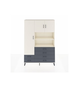 Arges Dolap 8 Raflı 6 Çekmeceli 3 Kapaklı 132x30x195 Aytaşı-Aytaşı/Antrasit