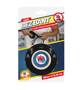 Tüylü Bez Bant Siyah 18mm x 9,14mt 