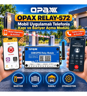 OPAX RELAY-572 Mobil Uygulamalı Telefonla Kapı ve Bariyer Açma Modülü