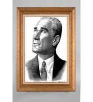 Altın Varaklı Paspartulu Çerçeveli Atatürk Tablo nt570