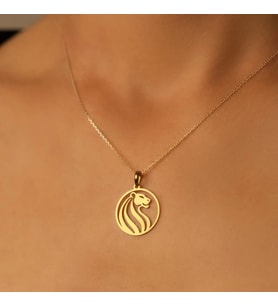 Kişiye Özel Asil Aslan Figürlü Kolye 925K Gümüş (Gold)