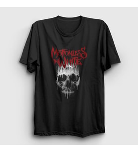 Presmono Unisex Siyah Skull Motionless In White T-Shirt 166517tt