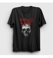 Presmono Unisex Siyah Skull Motionless In White T-Shirt 166517tt