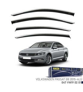 Volkswagen Uyumlu Passat B8 -2015 Kromlu Cam Rüzgarlığı 4Lü Parça