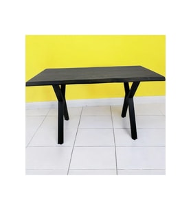 CAFE MASA SİYAH KÖKNAR Kütük Masa X AYAK SİYAH 120x70
