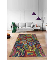 Çok Renkli Colorful Kaymaz Tabanlı Dekoratif Halı RV255 - 100 x 160 cm