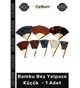 Özel Üretim Hediyelik Doğal El Yapımı Katlanabilir Kaliteli Bambu Bez Yelpaze Küçük - 1 Adet