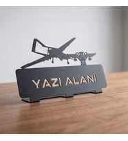 Kişiye Özel Bayraktar Tasarım Metal Masaüstü İsimlik Kartal Bröveli Yeni İş Terfi Hediyesi