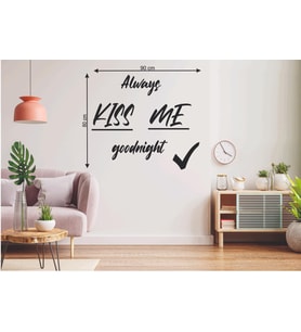 Leylaser  120*80 cm  Always Kiss Me Good Night Ahşap Duvar Yazısı