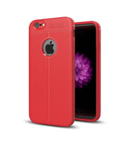 Apple iPhone 6S Deri Görünümlü Silikon Kırmızı