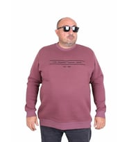 Starbattal Erkek Büyük Beden Sıfır Yaka 3ip Sweat Original 24203 Eflatun