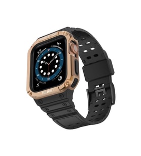 Apple Watch 42mm KR401 Silikon Kordon - Siyah-Rose