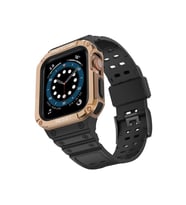 Apple Watch 42mm KR401 Silikon Kordon - Siyah-Rose