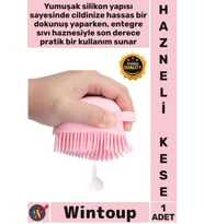 #Kese Silikon Masaj Duş Fırçası Sıvı Sabun Haznesi Şampuan Dağıtan Yumuşak Cilt Hazneli Banyo Kesesi