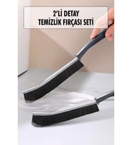 2 Li Çok Amaçlı Temizlik Fırçası & Derz Fırçası & Mutfak Banyo Temizlik Fırçası (Siyah)