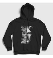 Presmono Unisex Siyah Sharing Beatles John Lennon Kapüşonlu Sweatshirt 35235tt