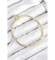 Pirinç Charm Zirkon Taşlı Taç Model Gold Renk Kadın Bileklik 5886 - SSSSSS5547-7976