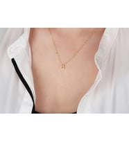 Glorria Gümüş 3 Boyutlu Minimalist G Harfi Kolye (Çok Renkli)
