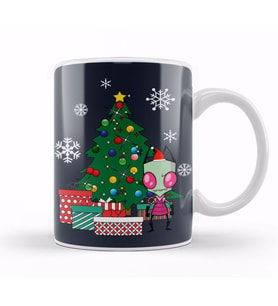Invader Zim Around The Christmas Tree Kupa Bardak Porselen