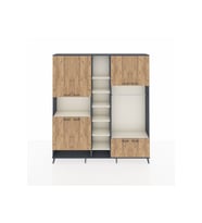 Arges Dolap 18 Raflı 8 Kapaklı Tek Askılı 220x30x243 Antrasit-Çam/Aytaşı