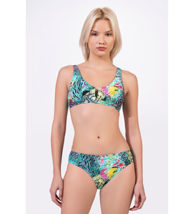 Endeep Kadın U Detaylı Desenli Toparlayıcı Bikini Takımı