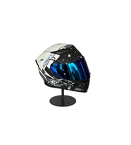 902 Çene Açılır Motosiklet Kaskı – Güneş Gözlüklü (DarkBlue Vizörlü) WhiteN2Blue
