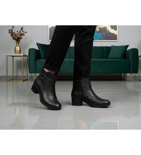 CASTLE BLACK CB-61012-1 KADIN DERİ TOPUKLU BOT