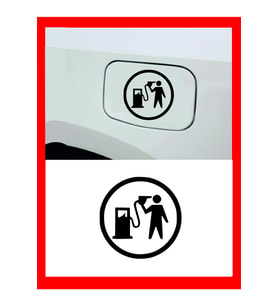 Depo Yakıt Kapağı Oto Sticker 13*13 Cm