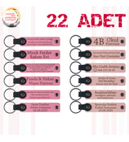 Pembe & Yavru Ağzı, 22’li Set, Tarih ve İsimli Deri Hatıra, Akraba Gecelerine Küçük Armağan