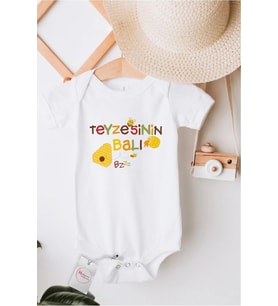 Teyzesinin Balı Özel Tasarım Bebek Zıbın Pamuklu Çıtçıtlı Body