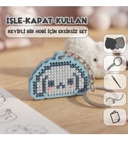 Etamina Mavi Kulaklı Bulut -Cinnamoroll- Kanaviçe Anahtarlık Kiti (İşleme Hobi Seti)