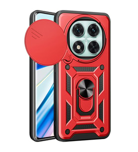 Xiaomi Redmi Note 14 Pro 4g Kılıf Pars Lens Yüzüklü Silikon - Kırmızı