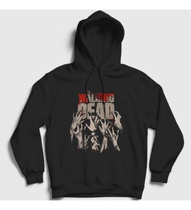 Presmono Unisex Siyah Rising The Walking Dead Kapüşonlu Sweatshirt 390507tt