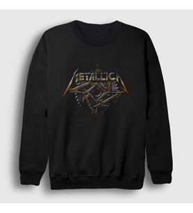 Presmono Unisex Siyah Saw Blade Metallica Sweatshirt 67737tt