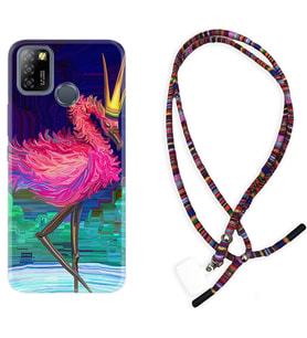 INFINIX Smart 4 5 6 Zero 8 S5 Pro Kılıf Boyun Asklı Rasta Silikon Queen Flamingo 1748
