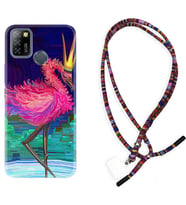 INFINIX Smart 4 5 6 Zero 8 S5 Pro Kılıf Boyun Asklı Rasta Silikon Queen Flamingo 1748