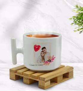BK Gift Kişiye Özel İsimli Fotoğraflı T Kulplu Beyaz Middle Kupa Bardak-29