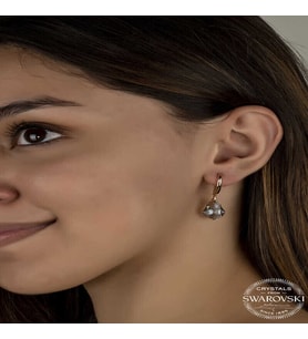S-warovski Crystal Taşlı Gümüş Yeşil Taşlı Damla Sallantılı Kadın Küpe
