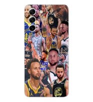 Samsung Galaxy S21 FE Uyumlu Steph Curry Kolaj Tasarımlı Şeffaf Telefon Kılıfı