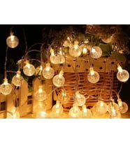 5m 28 Led Kristal Top Gün Işığı Şeffaf Kablo Fişli Eklemeli