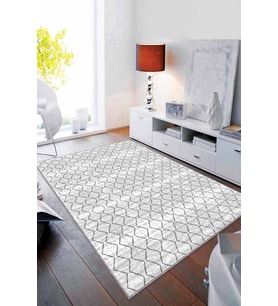Açık Gri Sade Desensiz Kaymaz Tabanlı Dekoratif Halı RV192 - 100 x 160 cm