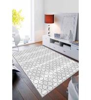 Açık Gri Sade Desensiz Kaymaz Tabanlı Dekoratif Halı RV192 - 100 x 160 cm
