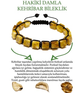 Sertifikalı Küp Kesim Sarı Doğal Damla Kehribar Bileklik (ukrayna) (Çok Renkli)