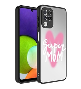 Samsung Galaxy A22 4G Kılıf Aynalı Desenli Kamera Korumalı Parlak Mirror Kapak (Renksiz)
