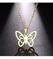Kişiye Özel 925 Ayar Gümüş Kelebek Kolye (Gold)