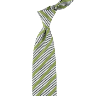 Mezzano Style Yeşil Çizgi Desen İtalyan İpek Kravat İK860
