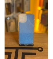 iPhone 12 / 12 Pro Uyumlu Parıltılı Desenli Renkli Şeffaf Silikon Kılıf (Mavi)